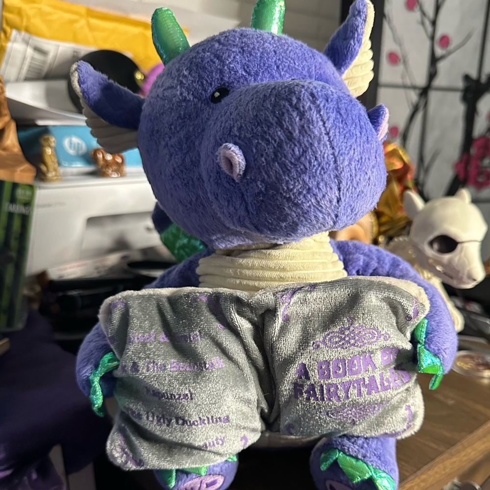 Dalton, the Purple Plush Dragon Storytime Toy - A Book of Fairytales